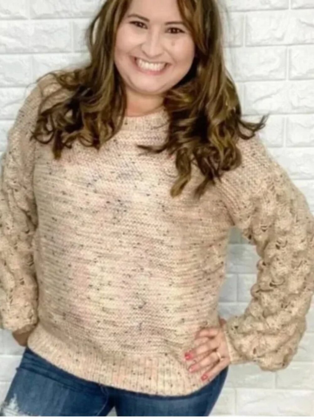 Funfetti Bubble Sleeve Sweater – NEW WITH TAGS